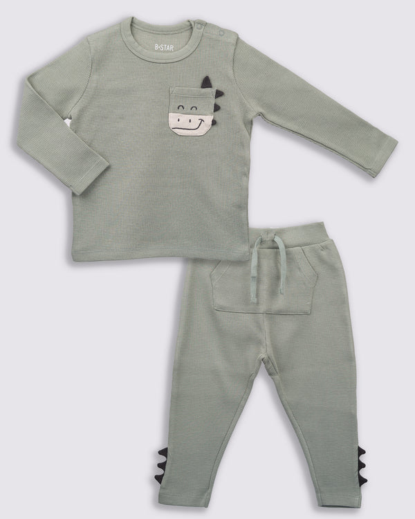 Dino Adventure Green Kids Co-ord Set for Little Explorers