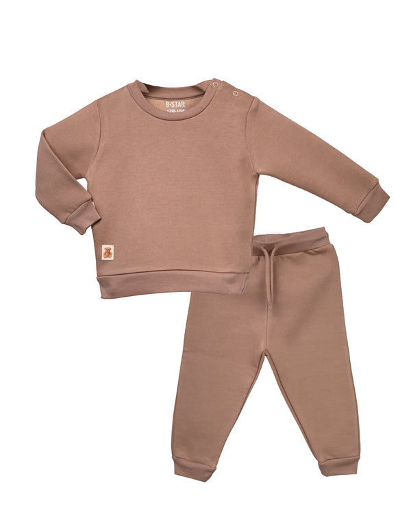 Baby Cotton Fleece Sweatshirt & Jogger Set